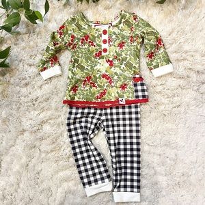 Sweethoney Loungewear Holly Christmas Pajamas. Baby Christmas Pajama Set